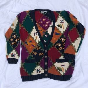 VTG Oversized ugly cardigan sz S